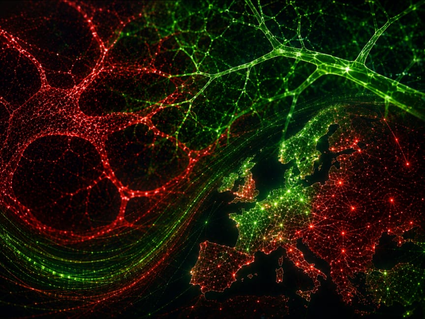 Abstract green vascular network representing vascular biology research